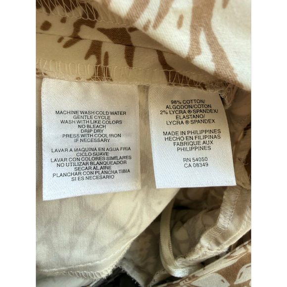 NWT Anne Klein Floral Sheath Dress Beige White Size 10 Sleeveless Cotton Blend - Picture 6 of 7